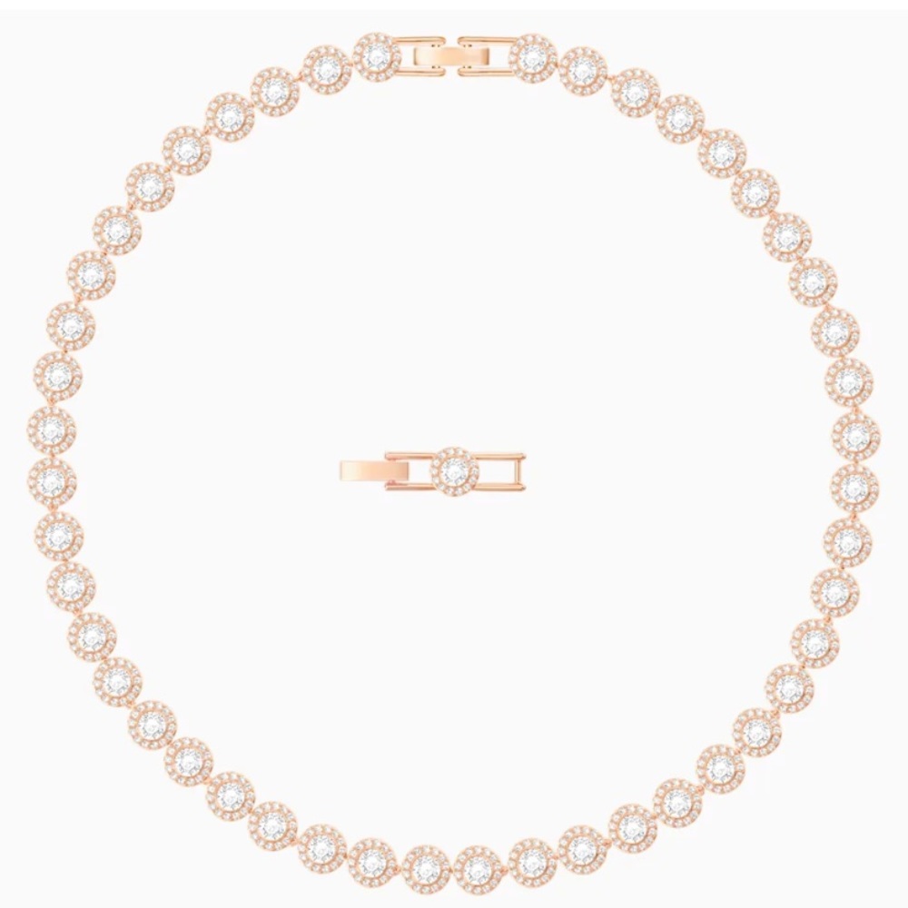 ANGELIC NECKLACE, WHITE, ROSE-GOLD TONE PLATED